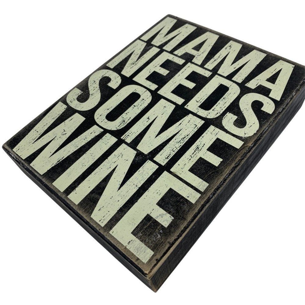 Wood Box Sign Message Momma Needs Wine Decor Home Humor Bar